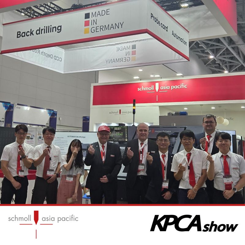 Schmoll Asia Pacific team at the company booth, with the KPCA show logo